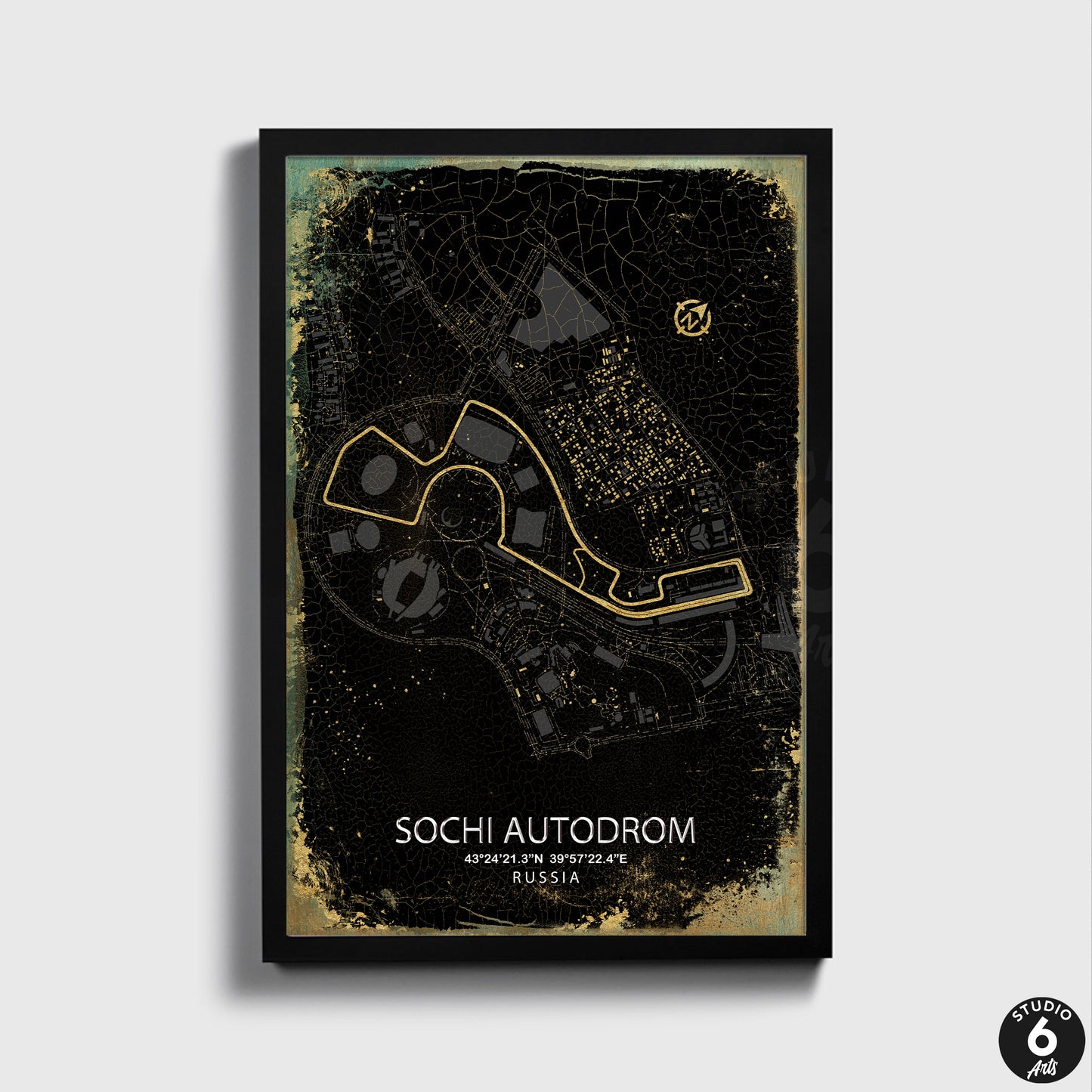 Sochi Autodrom Racing Track Poster, Race Map Print