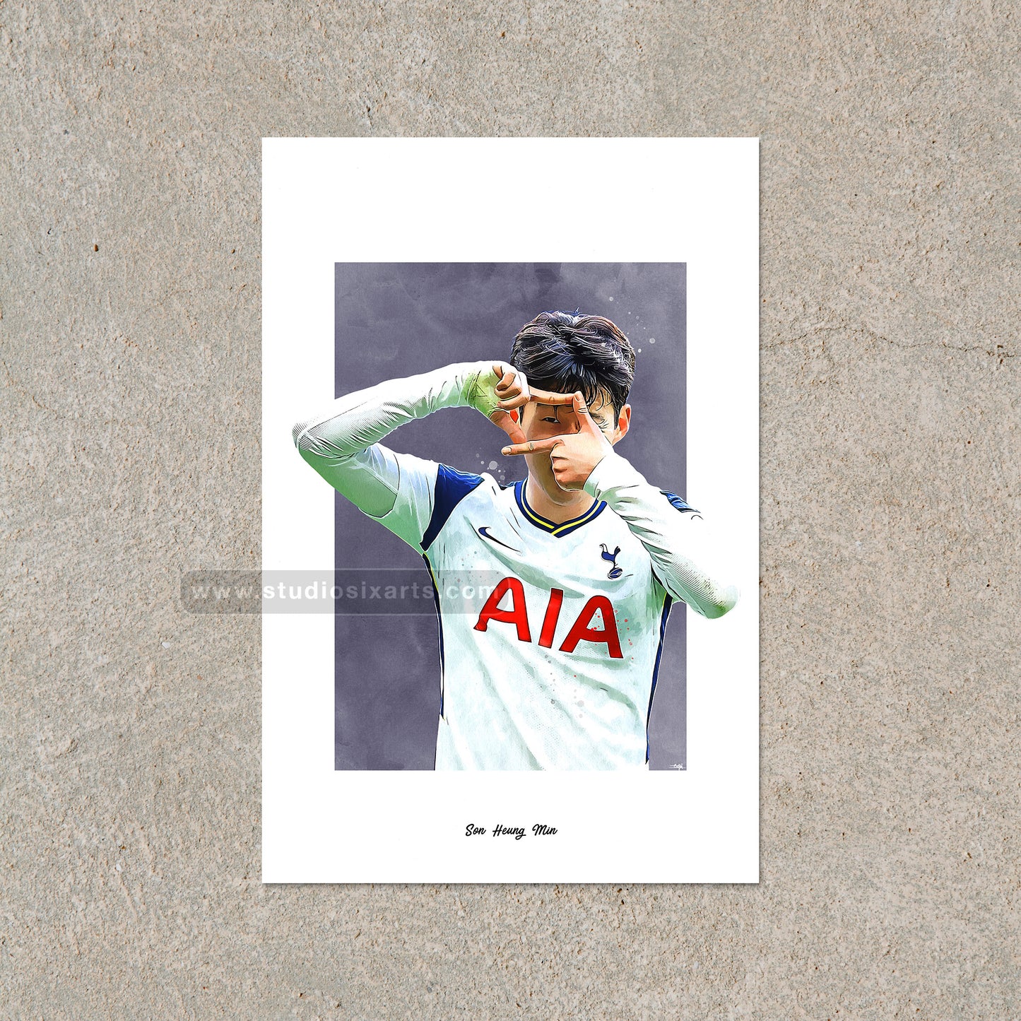 Son Heung Min Poster, Soccer Fan Art Print, Man Cave Gift