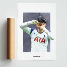 Load image into Gallery viewer, Son Heung Min Poster, Soccer Fan Art Print, Man Cave Gift
