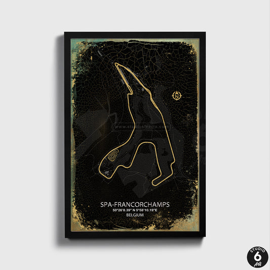 Spa Francorchamps Circuit Poster, Circuit de Spa, Race Map Print