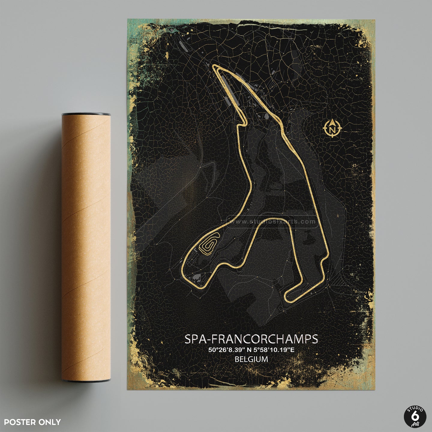 Spa Francorchamps Circuit Poster, Circuit de Spa, Race Map Print