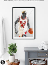 Load image into Gallery viewer, Dennis Rodman Chicago Basketball Fan Art Print
