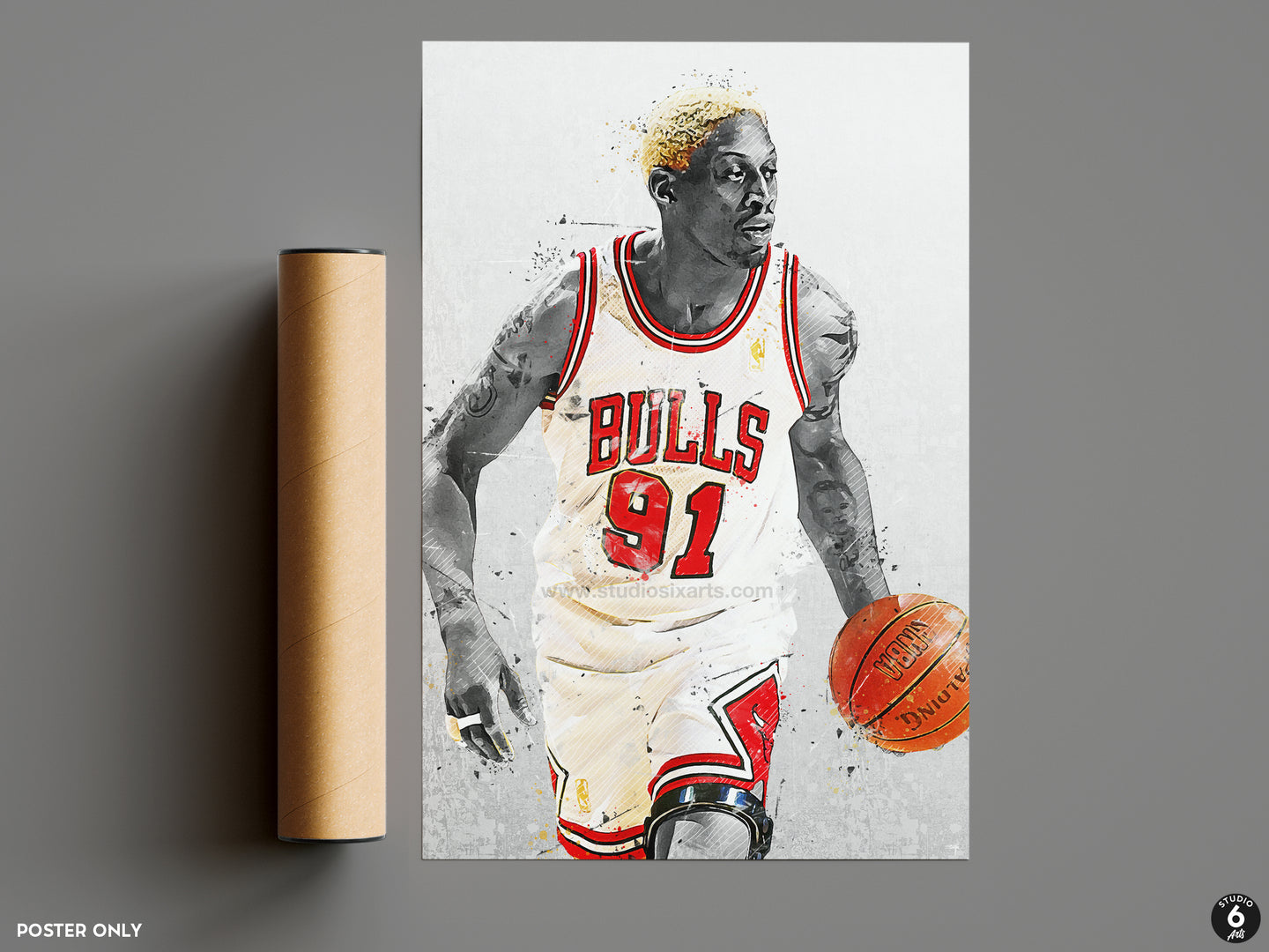 Dennis Rodman Chicago Basketball Fan Art Print