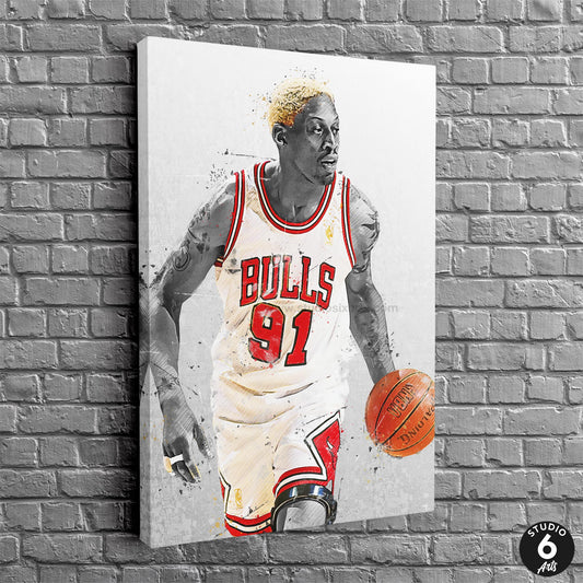 Dennis Rodman Chicago Basketball Fan Art Print