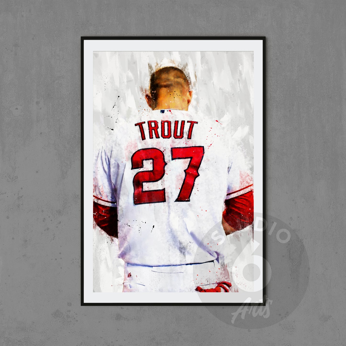 Mike Trout Poster and Canvas, Angels Baseball Print, MLB Wall Decor