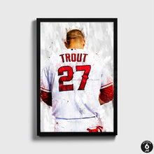 Load image into Gallery viewer, Mike Trout Poster and Canvas, Angels Baseball Print, MLB Wall Decor
