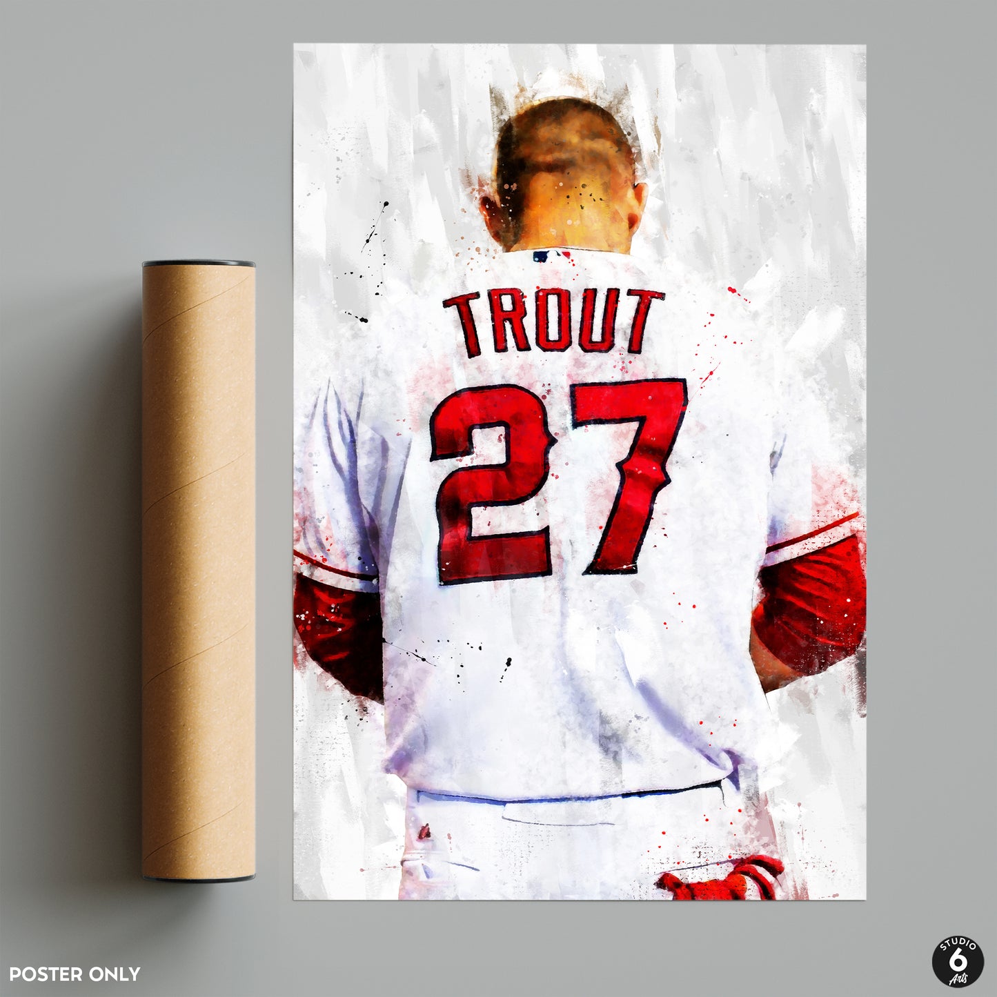 Mike Trout Poster and Canvas, Angels Baseball Print, MLB Wall Decor
