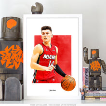 Load image into Gallery viewer, Tyler Herro Poster, Miami Basketball Fan Art Print, Man Cave Gift
