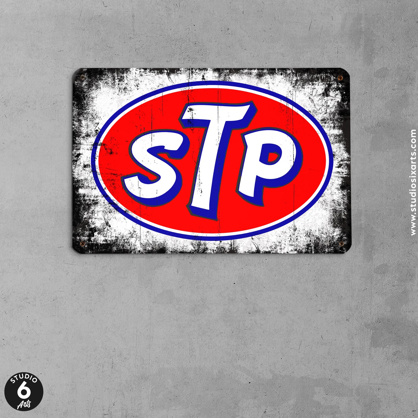 Vintage STP Oil Sign - Garage Metal Wall Decor