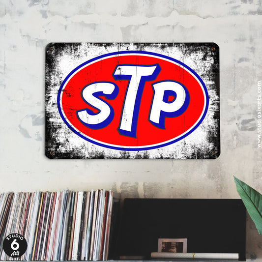 Vintage STP Oil Sign - Garage Metal Wall Decor