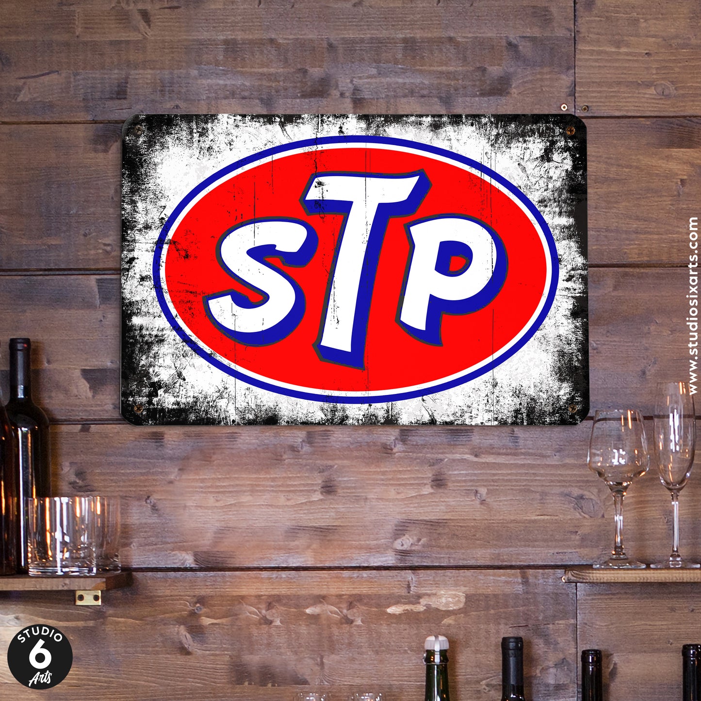 Vintage STP Oil Sign - Garage Metal Wall Decor