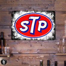 Load image into Gallery viewer, Vintage STP Oil Sign - Garage Metal Wall Decor
