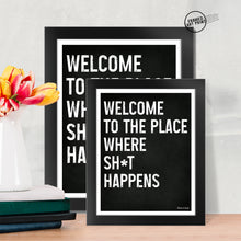 Load image into Gallery viewer, Welcome Funny Toilet Sign - Framed Art
