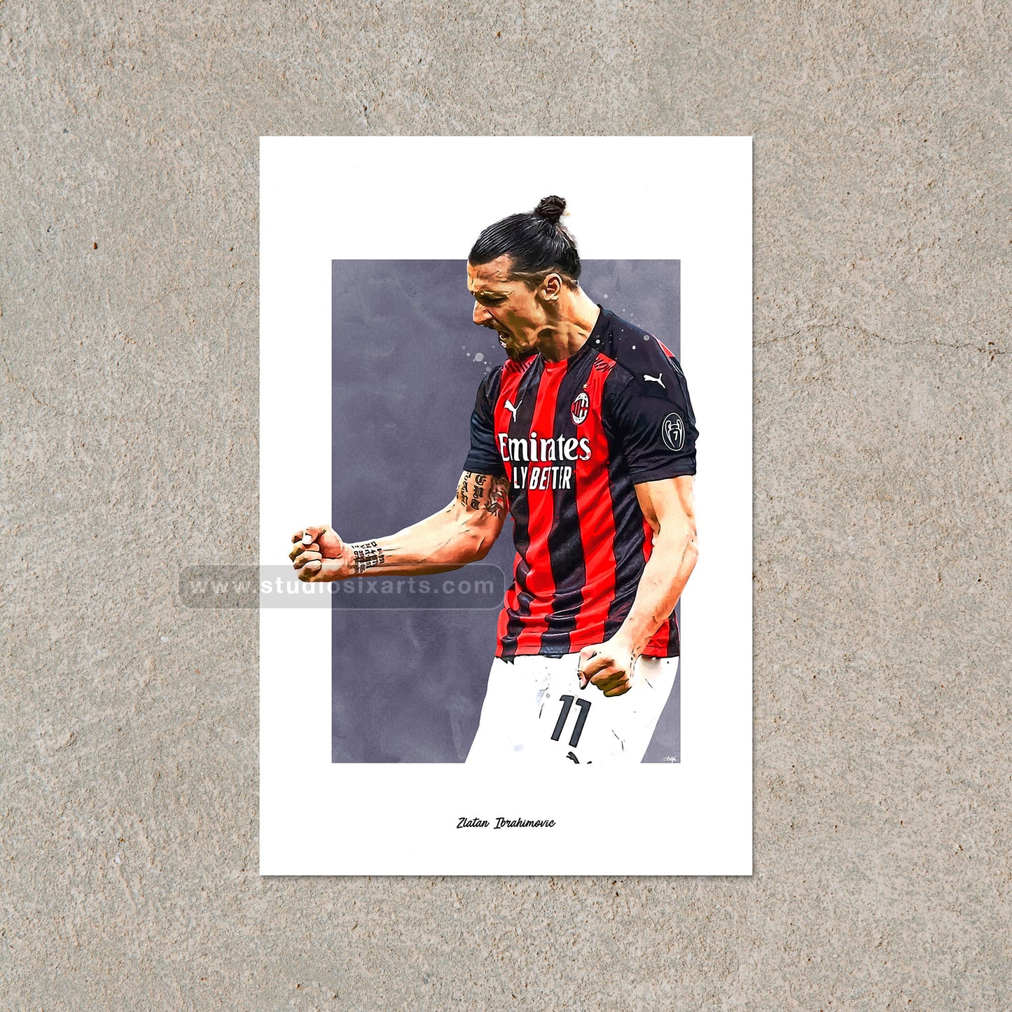 Zlatan Ibrahimovic Poster, Soccer Fan Art Print, Man Cave Gift