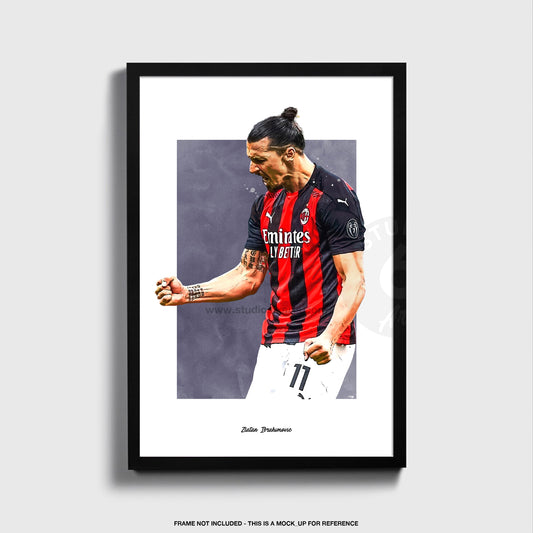 Zlatan Ibrahimovic Poster, Soccer Fan Art Print, Man Cave Gift