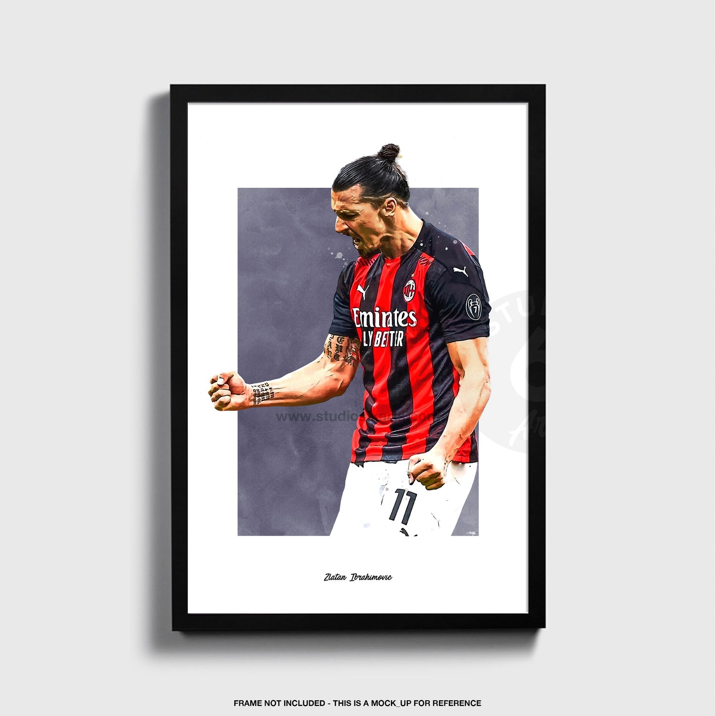 Zlatan Ibrahimovic Poster, Soccer Fan Art Print, Man Cave Gift