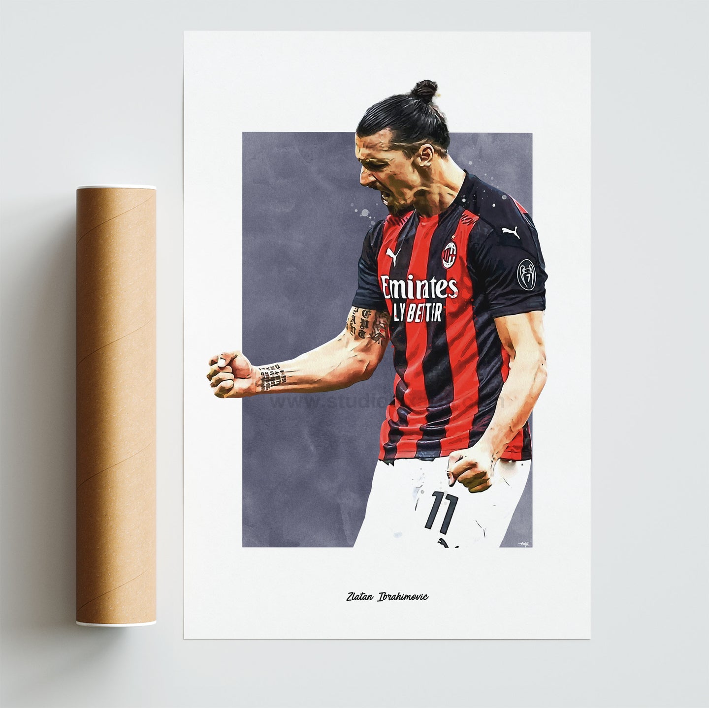 Zlatan Ibrahimovic Poster, Soccer Fan Art Print, Man Cave Gift