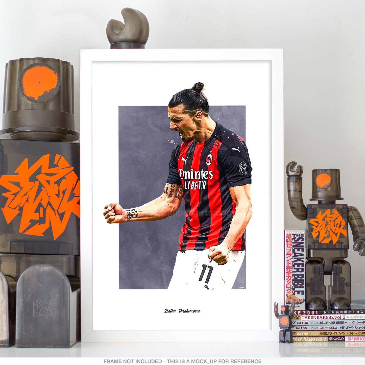 Zlatan Ibrahimovic Poster, Soccer Fan Art Print, Man Cave Gift