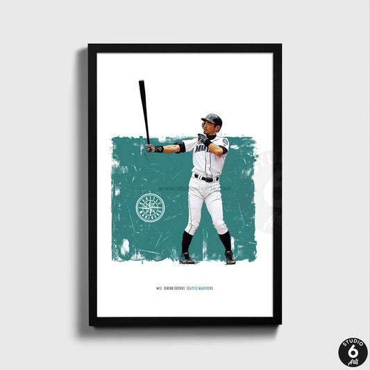 Ichiro Suzuki Poster and Canvas, Padres Baseball Print, MLB Wall Decor